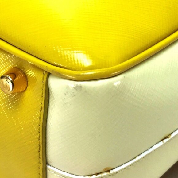 PRADA BL0864 Bicolor Saffiano Vernis Shoulder Bag Hand Bag 2 way bag - Picture 2 of 10